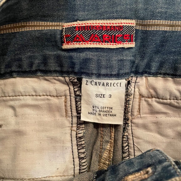 Y2K Low Rise Jeans with Pinstripes Flare Bellbottoms Unique! Z. CAVARICCI - Picture 2 of 5